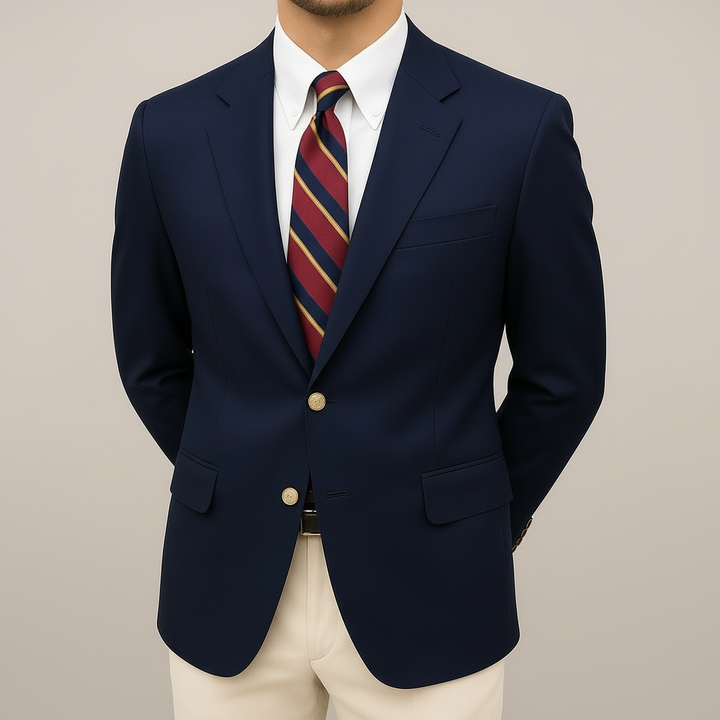 Men's Blazer Jacket Tailored Two Button with Flap Pockets