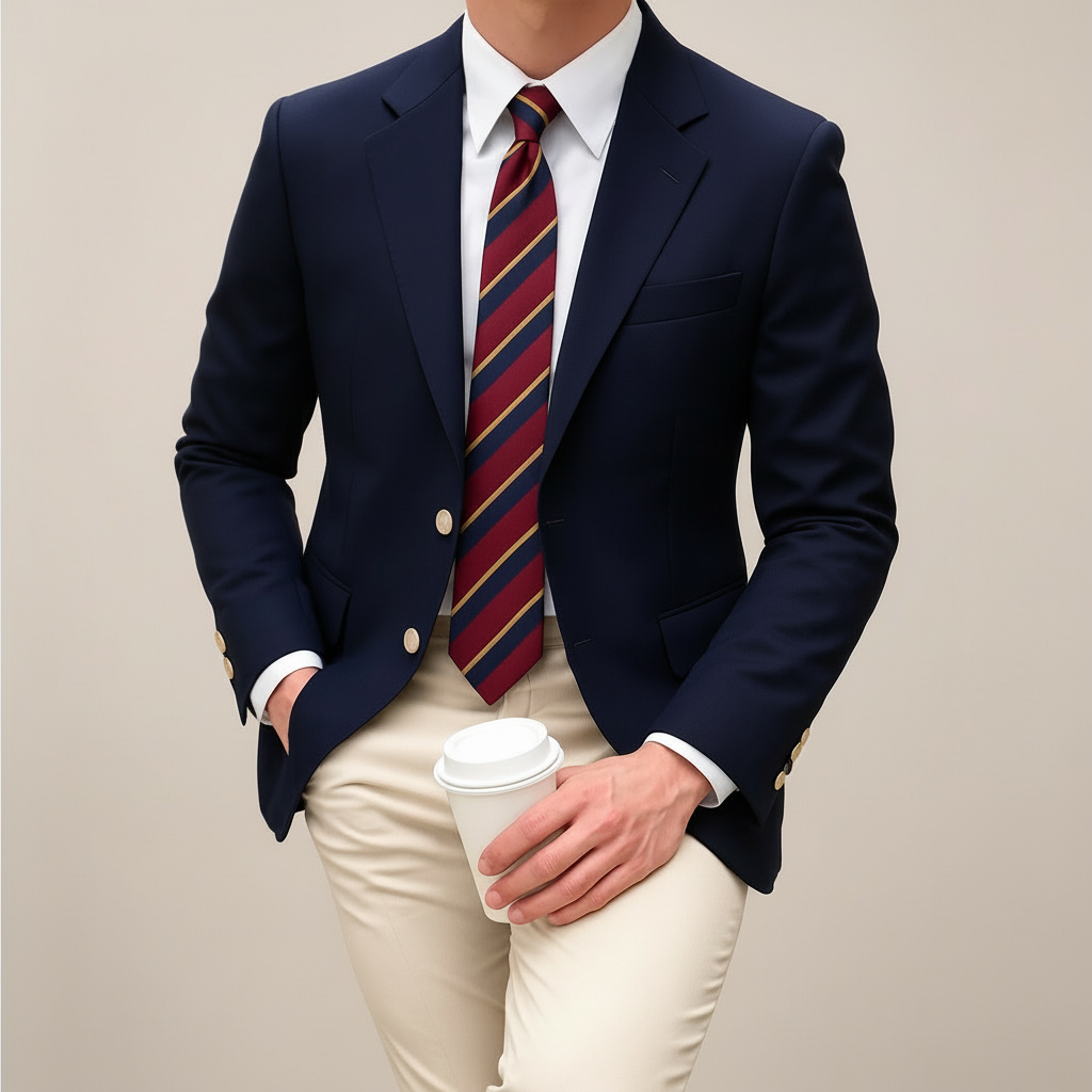 Men's Blazer Jacket Tailored Two Button with Flap Pockets