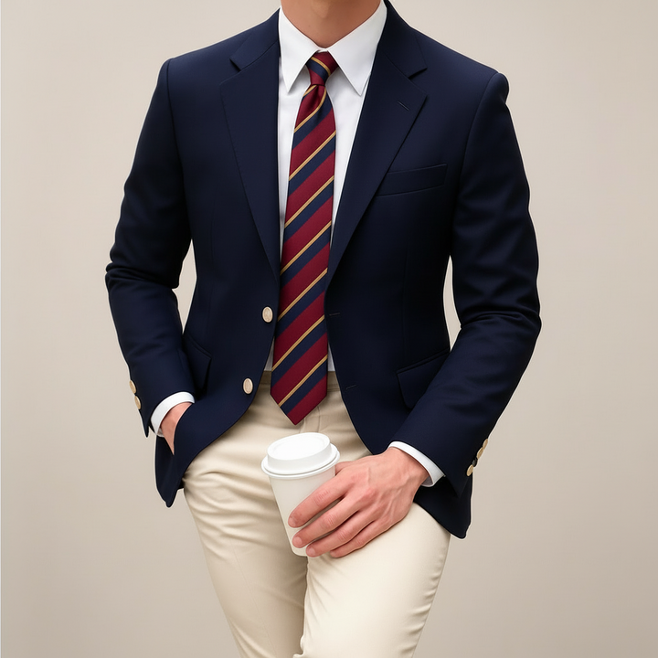 Men's Blazer Jacket Tailored Two Button with Flap Pockets