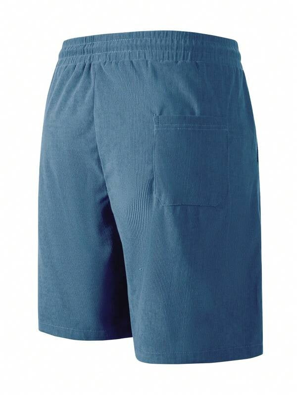 Men's Corduroy-Look Shorts with Drawstring Waist