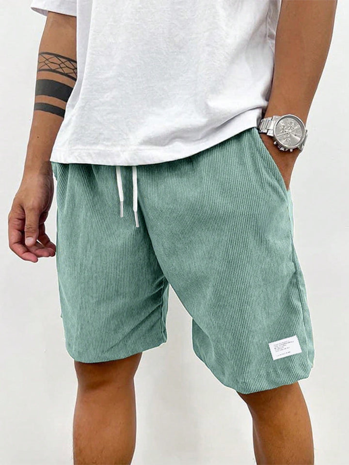 Men's Corduroy-Look Shorts with Drawstring Waist