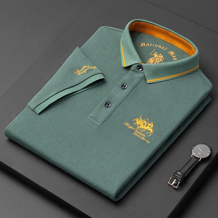 Men's Cotton Polo Shirt Short Sleeve Embroidered