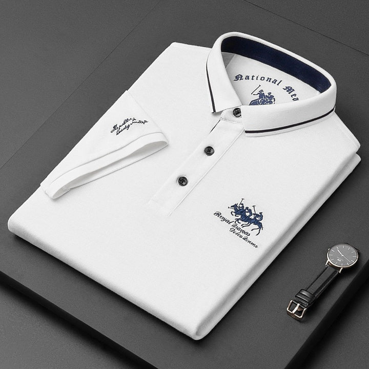 Men's Cotton Polo Shirt Short Sleeve Embroidered
