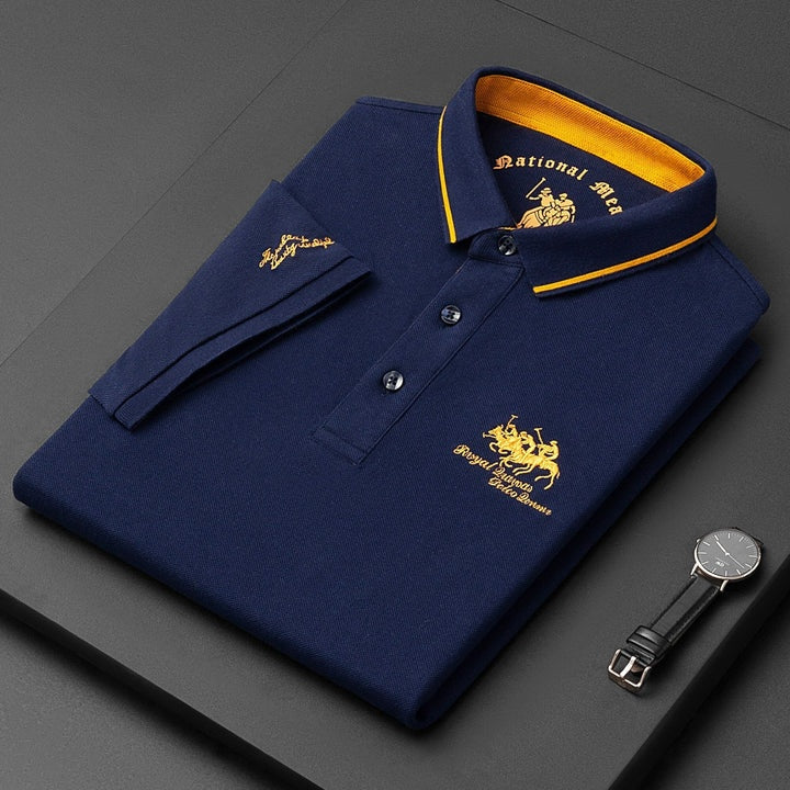 Men's Cotton Polo Shirt Short Sleeve Embroidered