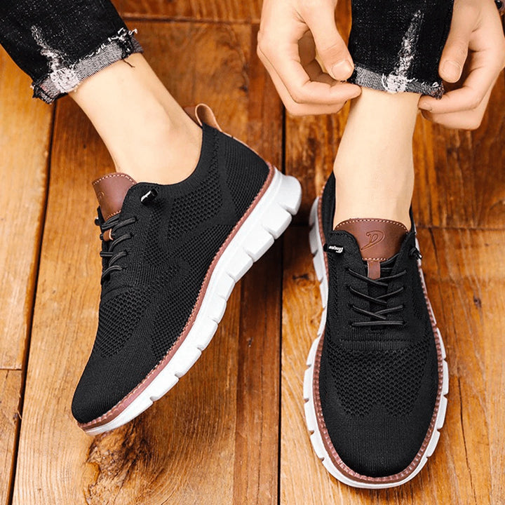 Men's Knit Lace-Up Shoes Casual Sneakers