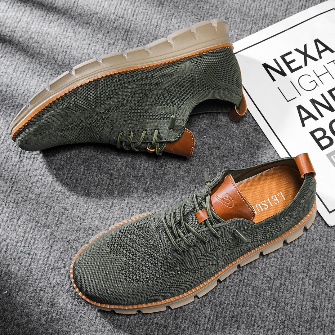 Men's Knit Lace-Up Shoes Casual Sneakers