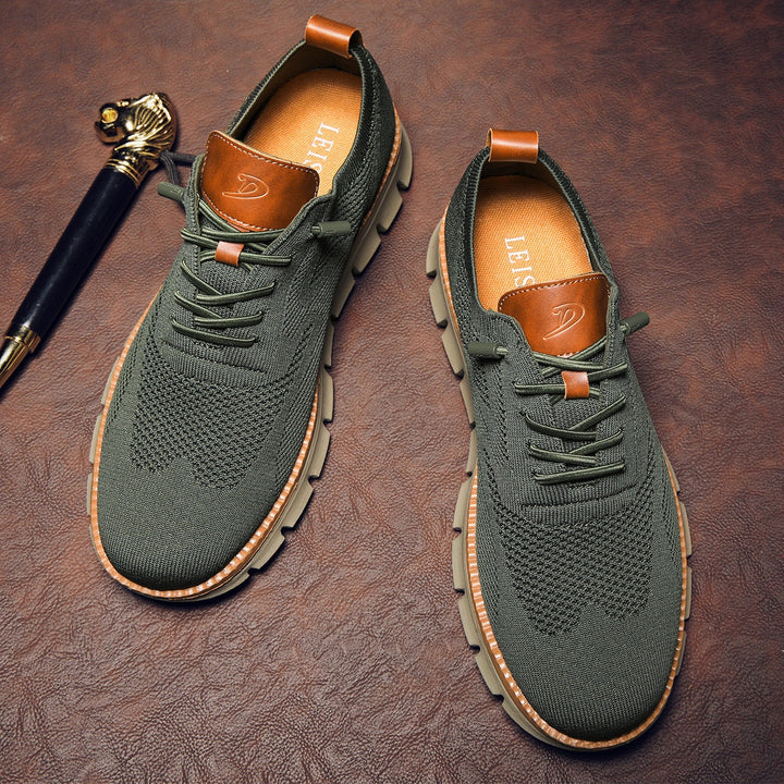 Men's Knit Lace-Up Shoes Casual Sneakers
