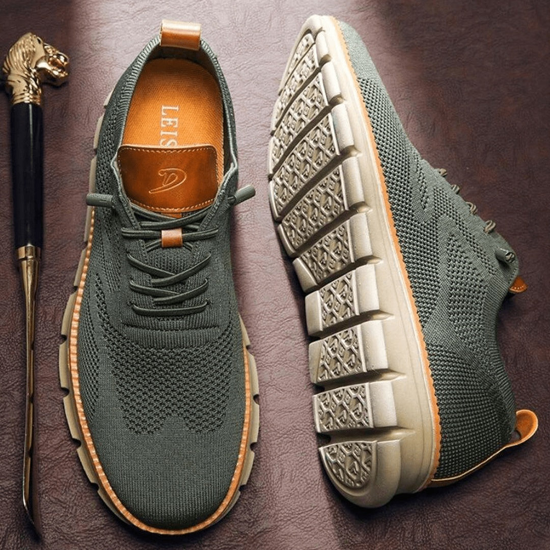 Men's Knit Lace-Up Shoes Casual Sneakers