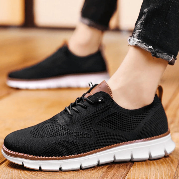 Men's Knit Lace-Up Shoes Casual Sneakers