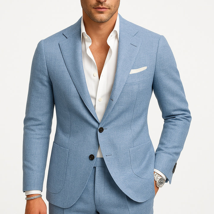 Men's Linen-Look Suit Jacket and Pants Set