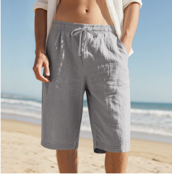Men's Relaxed Chino Shorts Knee Length with Drawstring