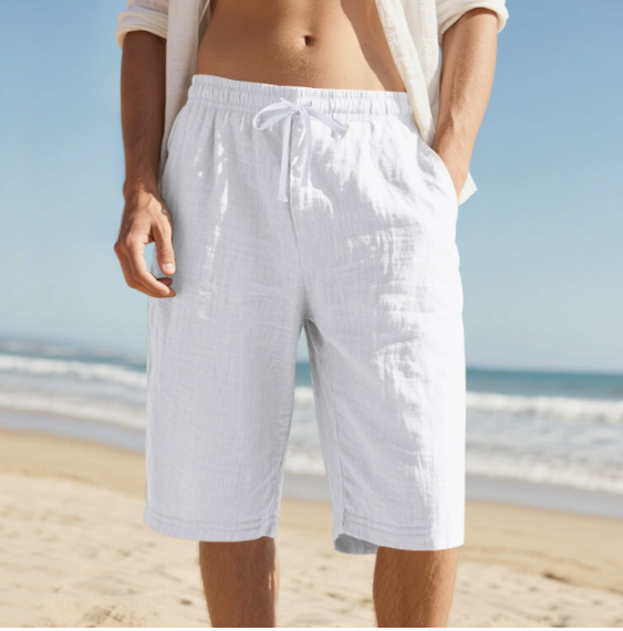 Men's Relaxed Chino Shorts Knee Length with Drawstring