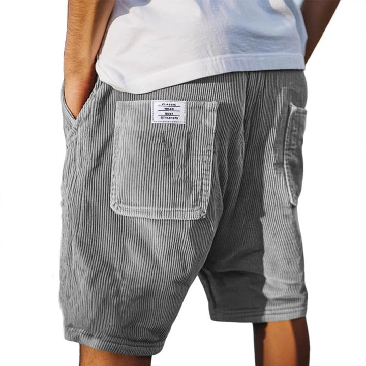 Men's Relaxed Ribbed Shorts with Patch Pockets