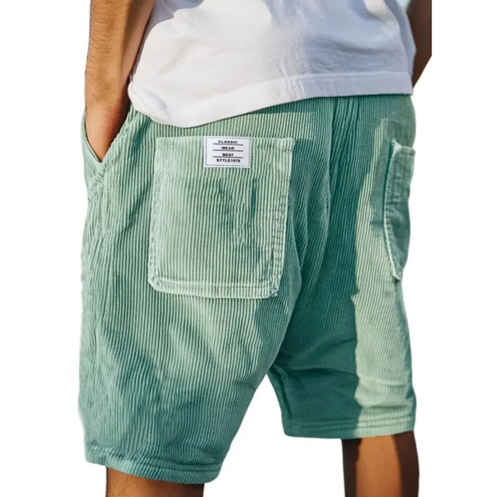 Men's Relaxed Ribbed Shorts with Patch Pockets