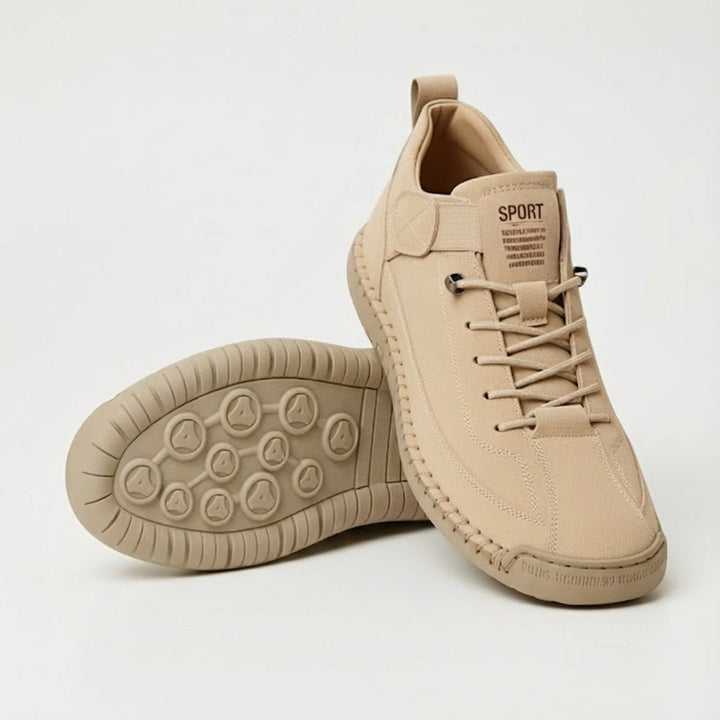 Men's Suede-Look Lace-Up Sneakers with Heel Pull Tab
