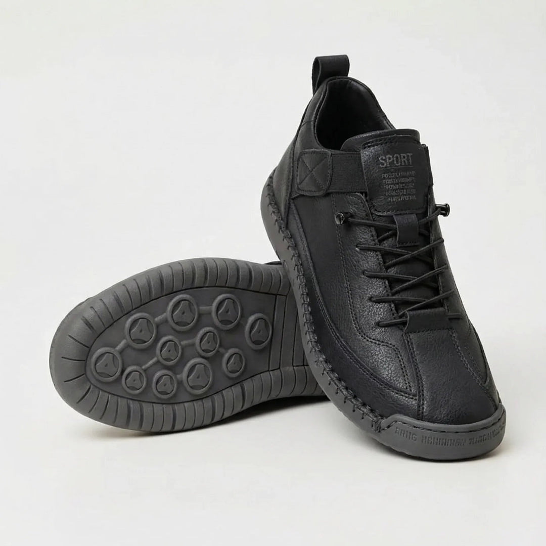 Men's Suede-Look Lace-Up Sneakers with Heel Pull Tab