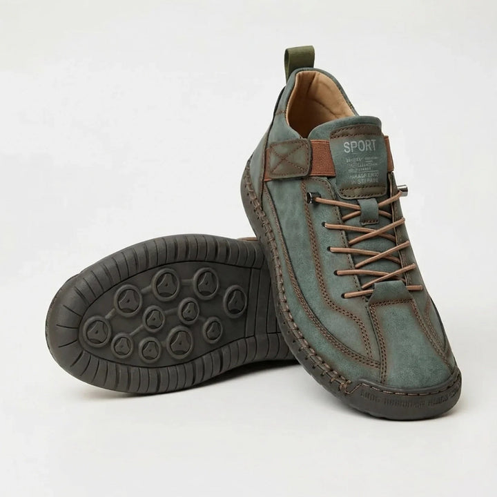 Men's Suede-Look Lace-Up Sneakers with Heel Pull Tab
