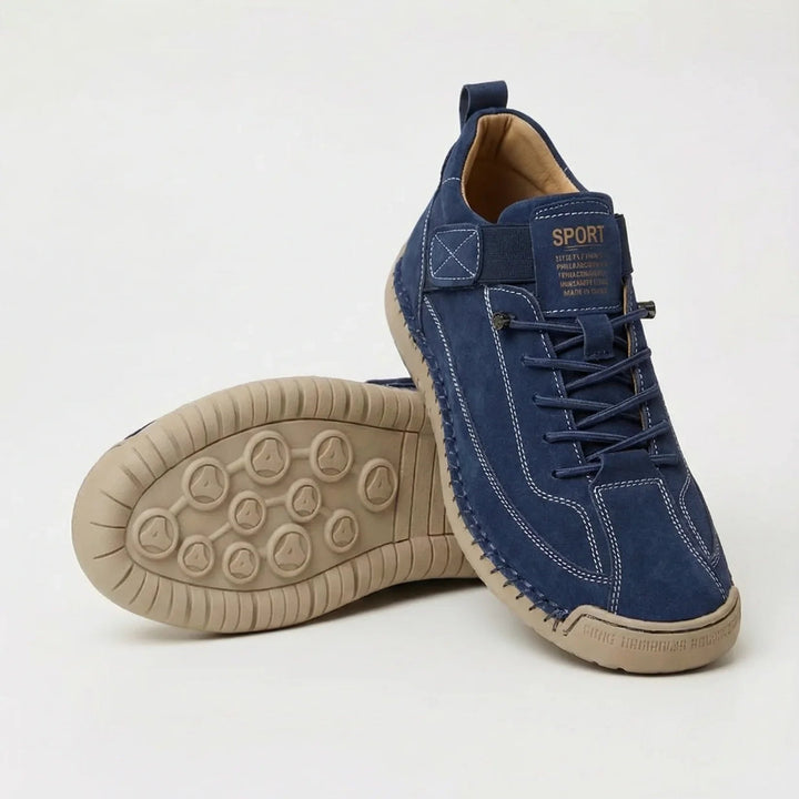 Men's Suede-Look Lace-Up Sneakers with Heel Pull Tab