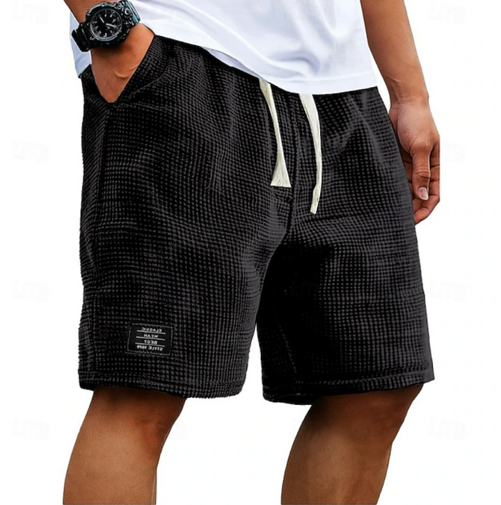 Men's Waffle Summer Shorts with Drawstring Waist