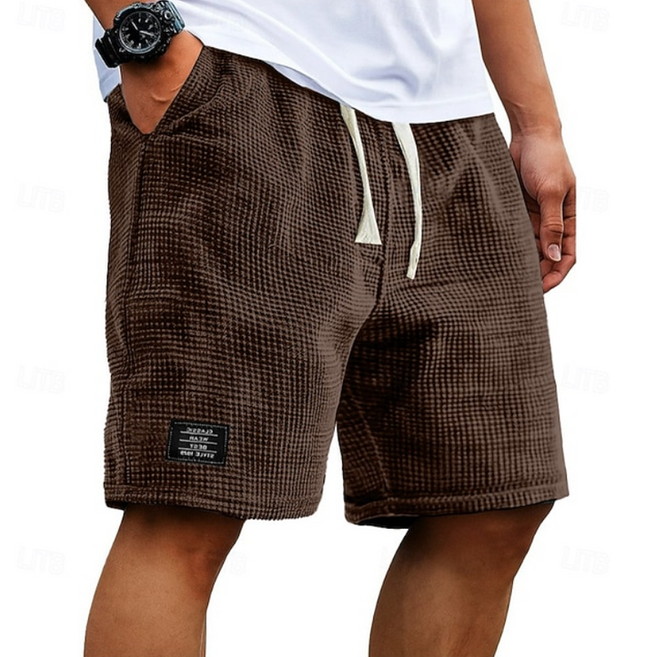 Men's Waffle Summer Shorts with Drawstring Waist
