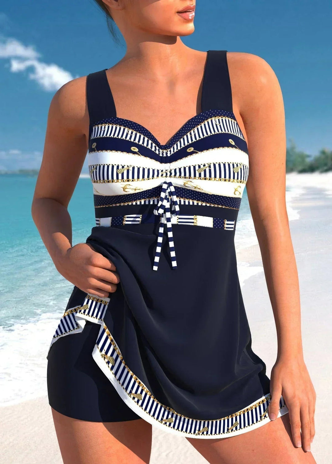 Women's Aztec Print One Piece Swimsuit Swim Dress