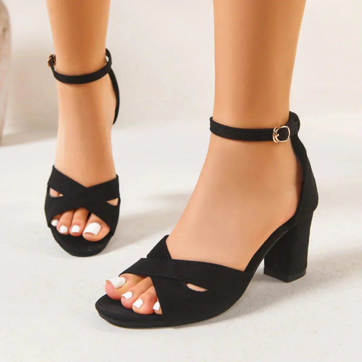 Women's Block Heel Sandals with Ankle Strap