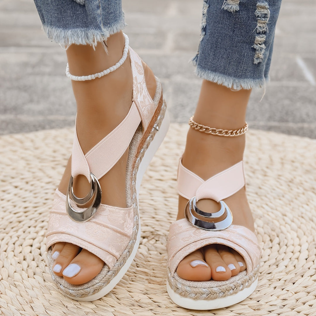 Women's Braided Rope Espadrille Wedge Sandals