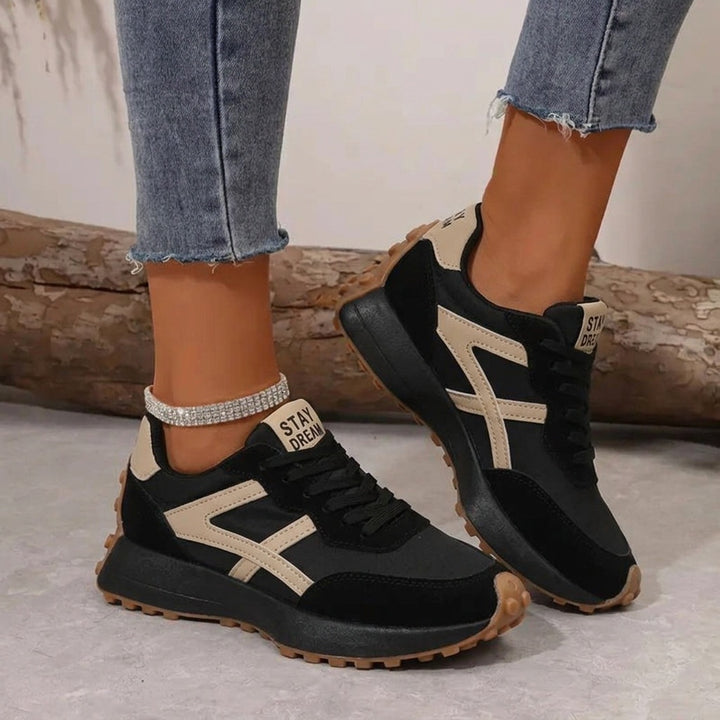 Women's Chunky Sneakers with Suede-Look Panels