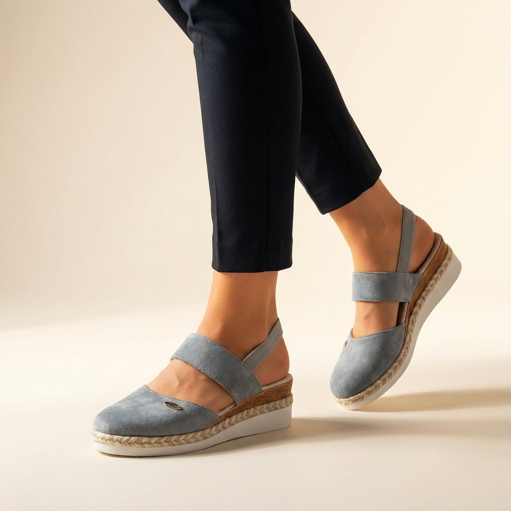 Women's Espadrille Wedge Sandals Closed Toe Slingback