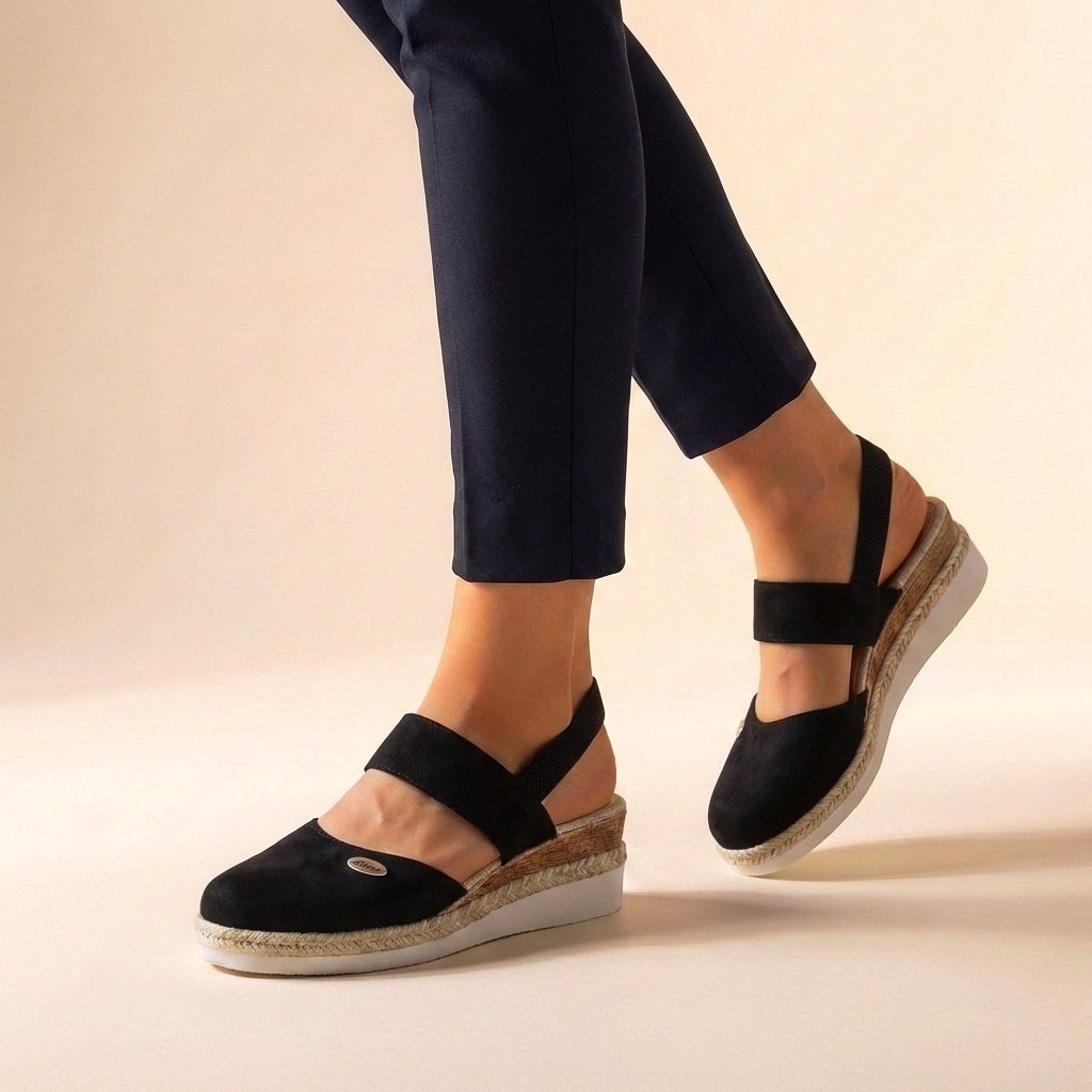 Women's Espadrille Wedge Sandals Closed Toe Slingback