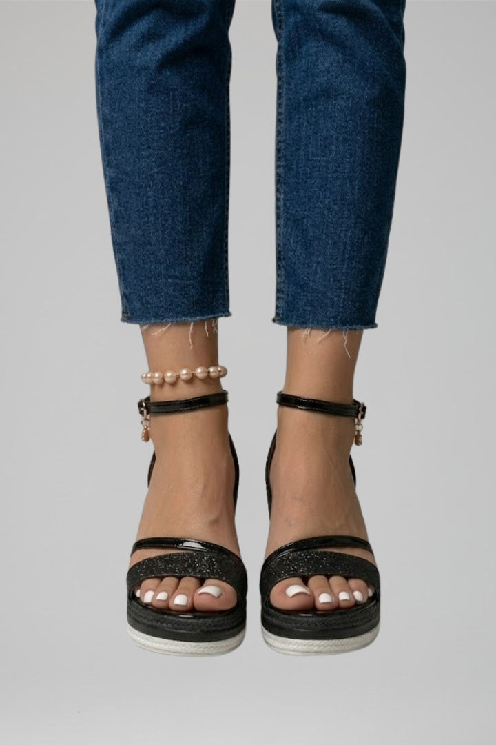 Women's Espadrille Wedge Sandals with Ankle Strap