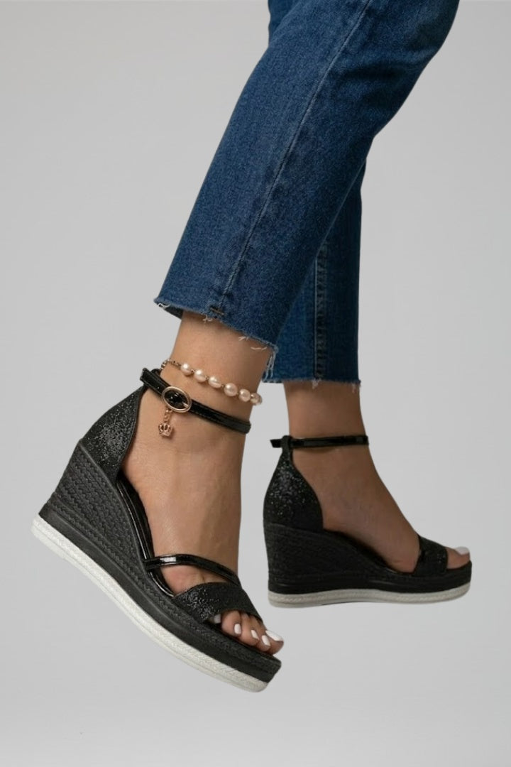 Women's Espadrille Wedge Sandals with Ankle Strap