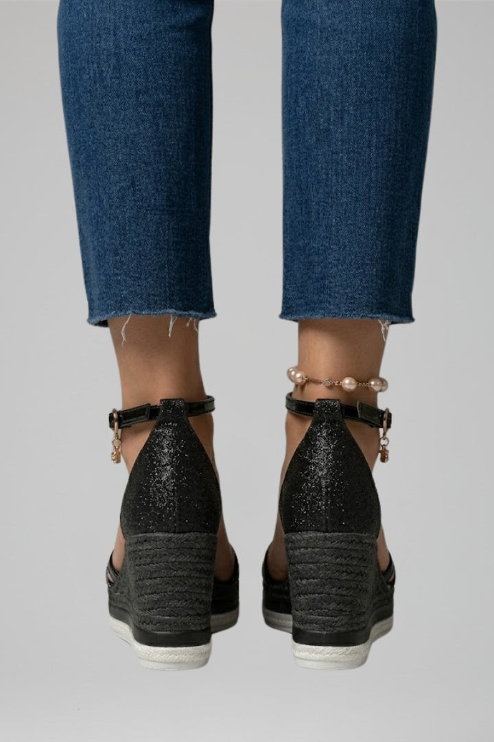 Women's Espadrille Wedge Sandals with Ankle Strap