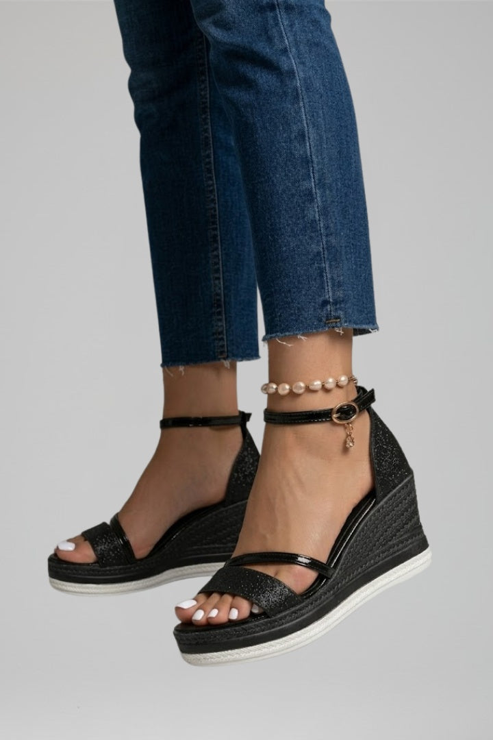 Women's Espadrille Wedge Sandals with Ankle Strap