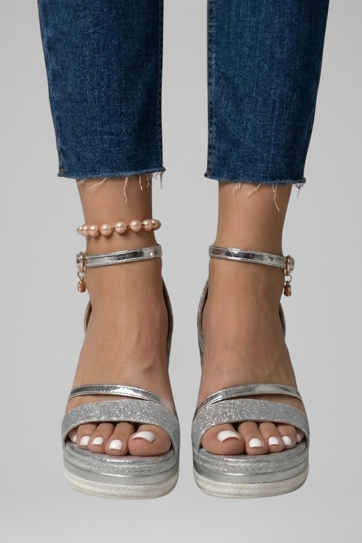 Women's Espadrille Wedge Sandals with Ankle Strap