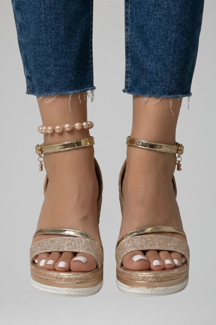 Women's Espadrille Wedge Sandals with Ankle Strap