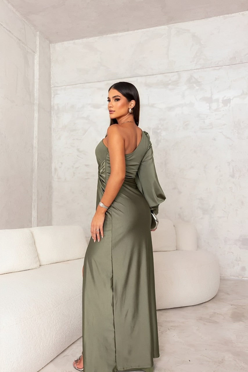 Women's Formal Maxi Dress One Shoulder with Side Slit