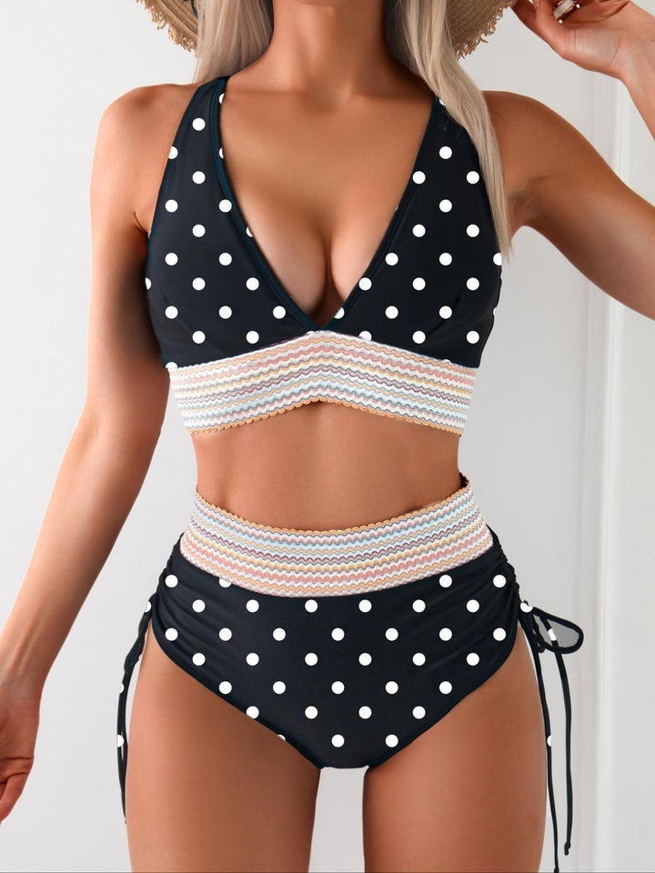 Women's High Waisted Bikini Set with Side Ties