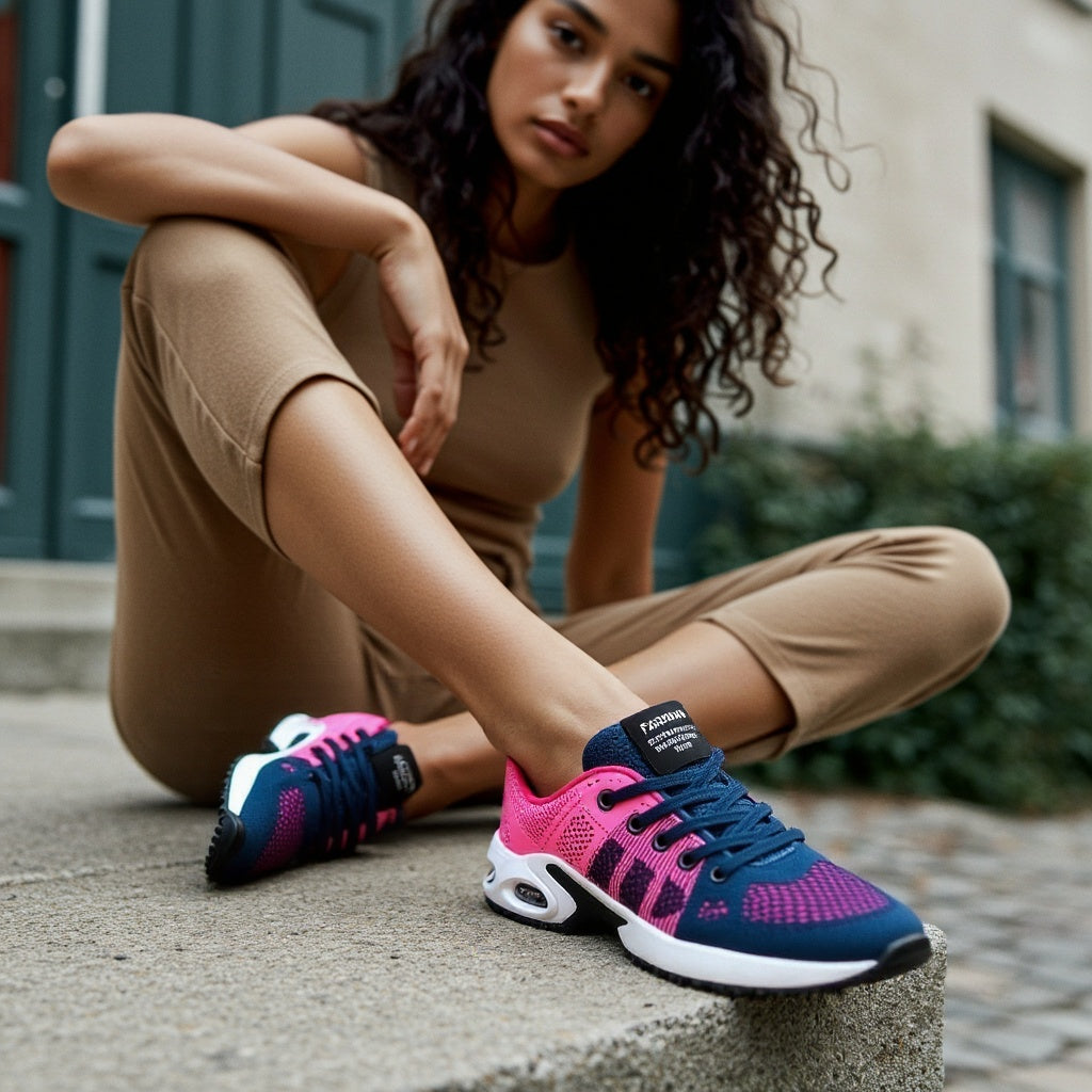 Women's Lightweight Mesh Running Sneakers with Air Sole