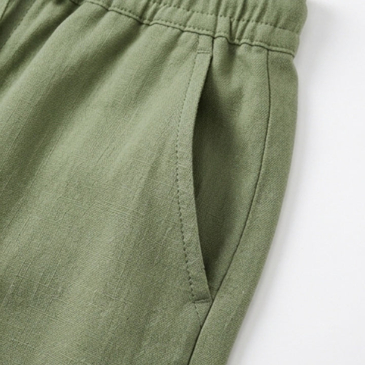 Women's Linen-Look Summer Capri Pants with Drawstring Waist