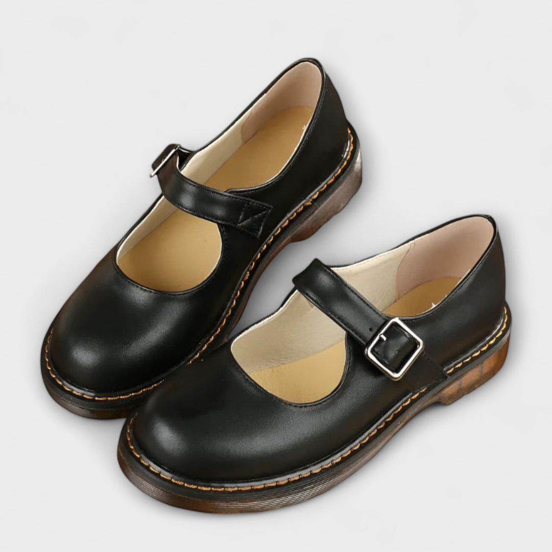 Women's Mary Jane Shoes with Buckle Strap and Round Toe