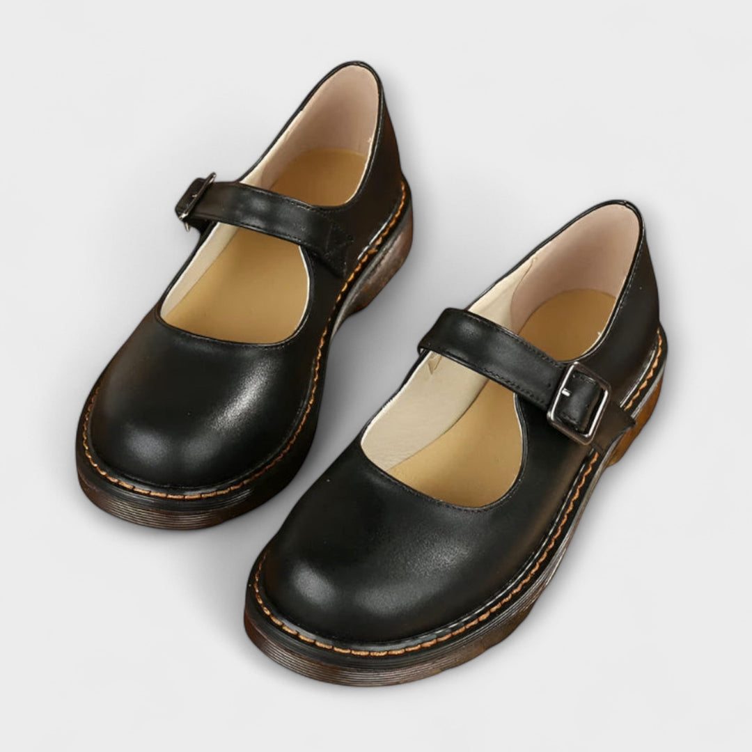 Women's Mary Jane Shoes with Buckle Strap and Round Toe