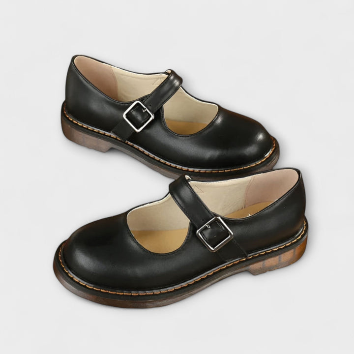 Women's Mary Jane Shoes with Buckle Strap and Round Toe