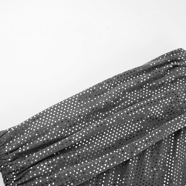 Women's Off Shoulder Sequin Maxi Dress with Long Sleeves