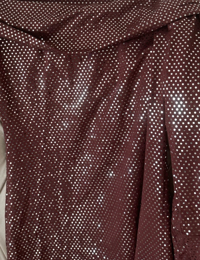 Women's Off Shoulder Sequin Maxi Dress with Long Sleeves