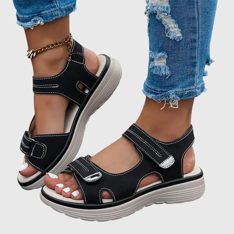 Women's Open Toe Platform Sandals with Adjustable Straps