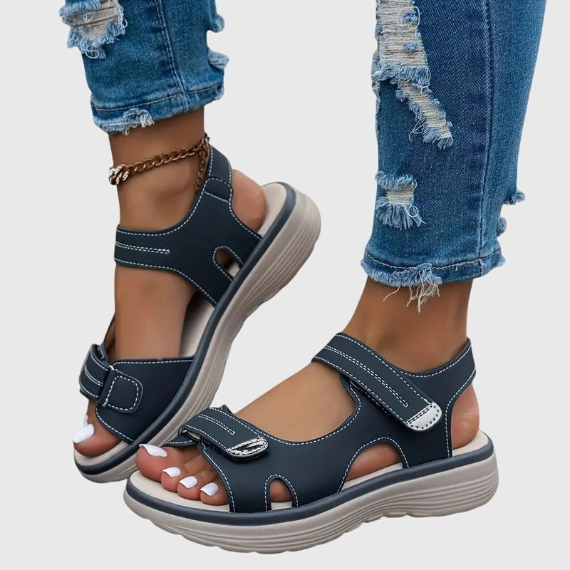 Women's Open Toe Platform Sandals with Adjustable Straps