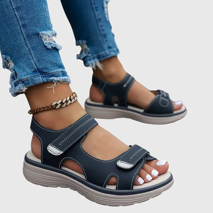 Women's Open Toe Platform Sandals with Adjustable Straps