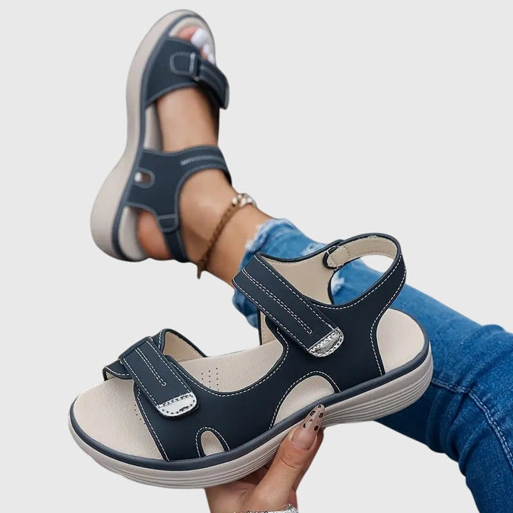 Women's Open Toe Platform Sandals with Adjustable Straps