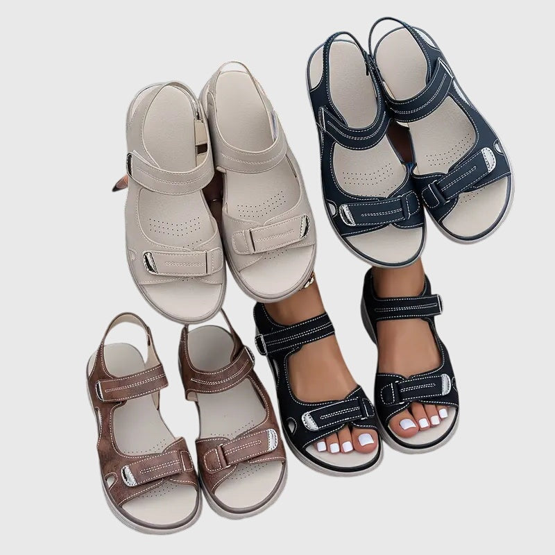 Women's Open Toe Platform Sandals with Adjustable Straps